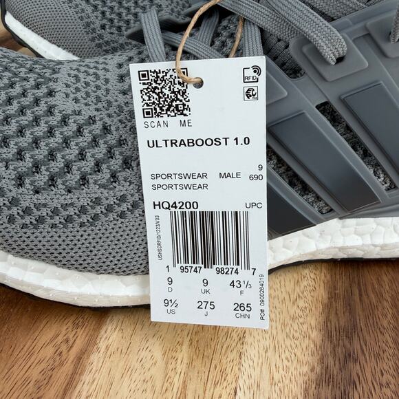 Adidas Ultraboost 1.0 DNA Men\'s Size 9.5 Running Shoes Gray Sneakers HQ4200 NWT main image 8